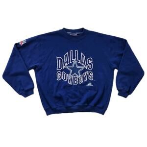 Vtg 90s Dallas Cowboys NFL Proline by Apex One Blue Crewneck Sweatshirt Mens L